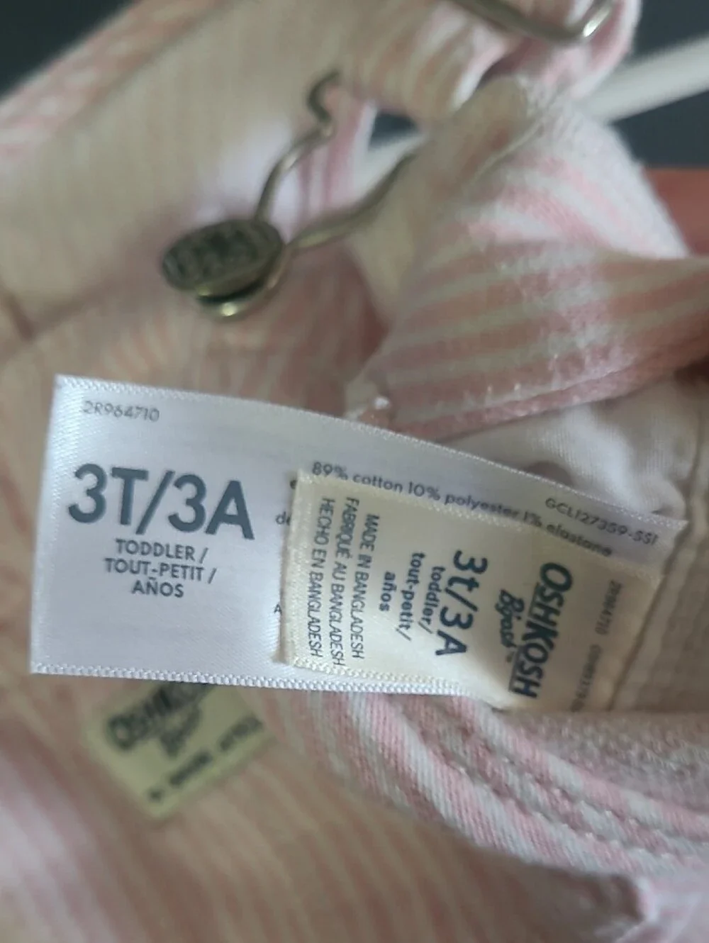OshKosh B'gosh Light Pink Corduroy Jumper Overalls